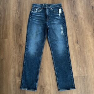 NWT GAP Womens Size 28/6R Sky High Straight Leg Jeans Dark Wash $79.95